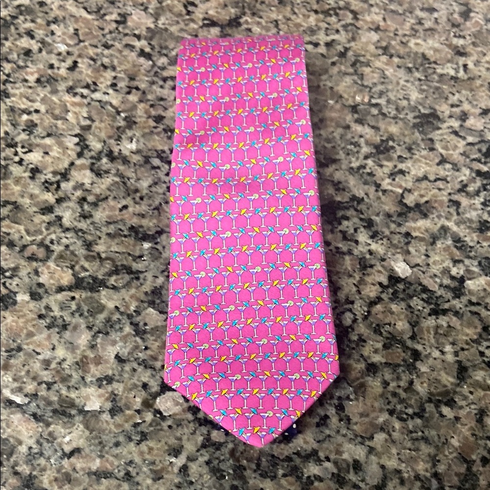Pink Martini Pattern Tie by Roundtree and Yorke